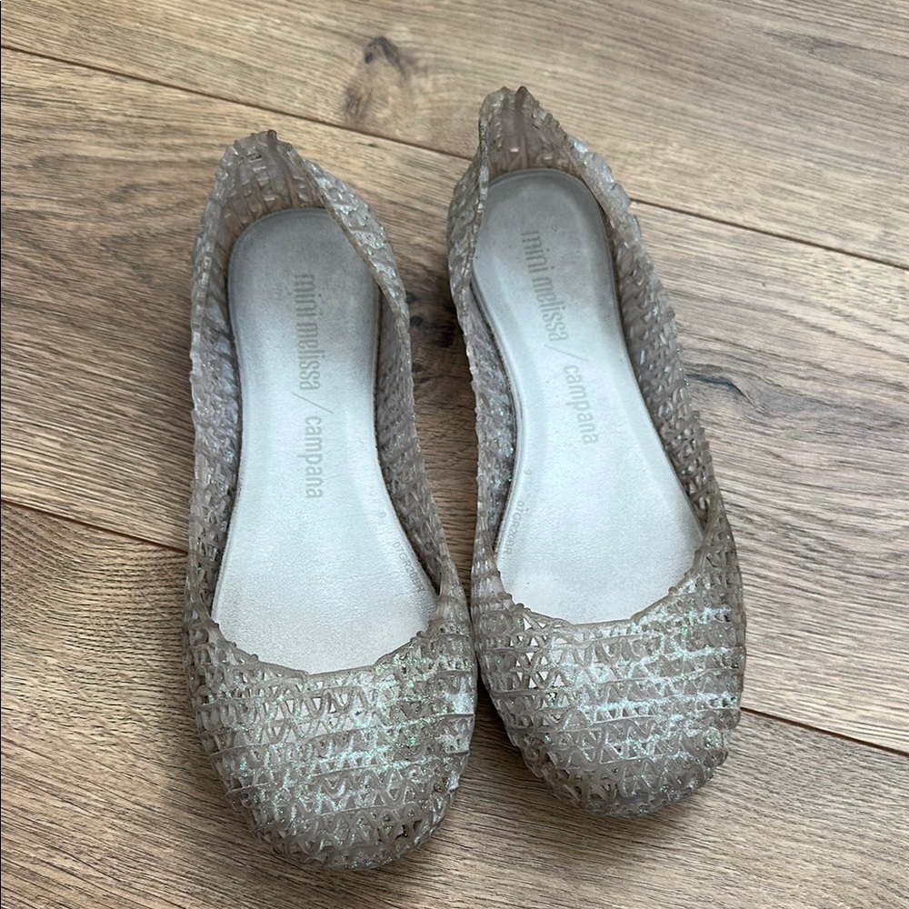 Mini Melissa Campana Women's Gray Flats